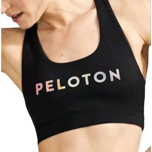 Peloton Sports Bra Womens XS Black Racerback Padded Comfort Running Gym Yoga